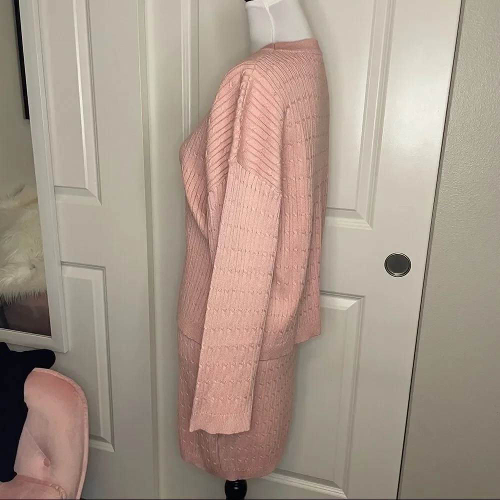 Dusty Rose Sweater and Skirt Matching Set size Small